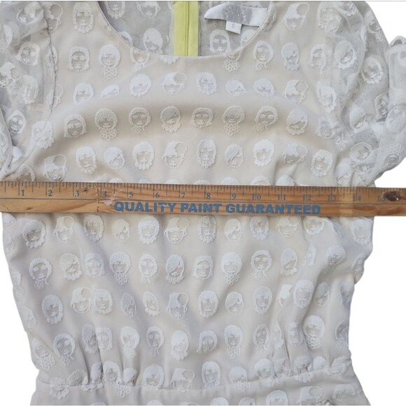 Jill by Jill Stuart White Textured Lace Romper Sz S Elegant Feminine Resortwear - Picture 13 of 16